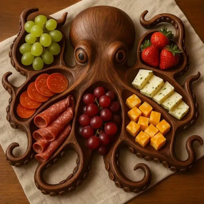 KrakenBoard™ Rustic Octopus Charcuterie Platter Lily Eden