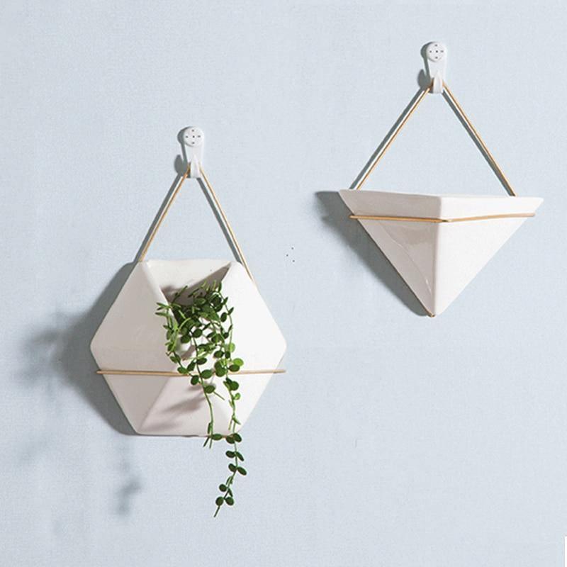 hanging terrarium planter Hanging Geometric Terrarium Triangle