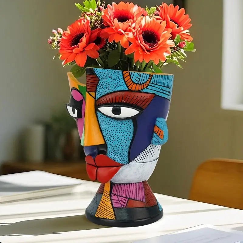 abstract face plant pot PicassoVase