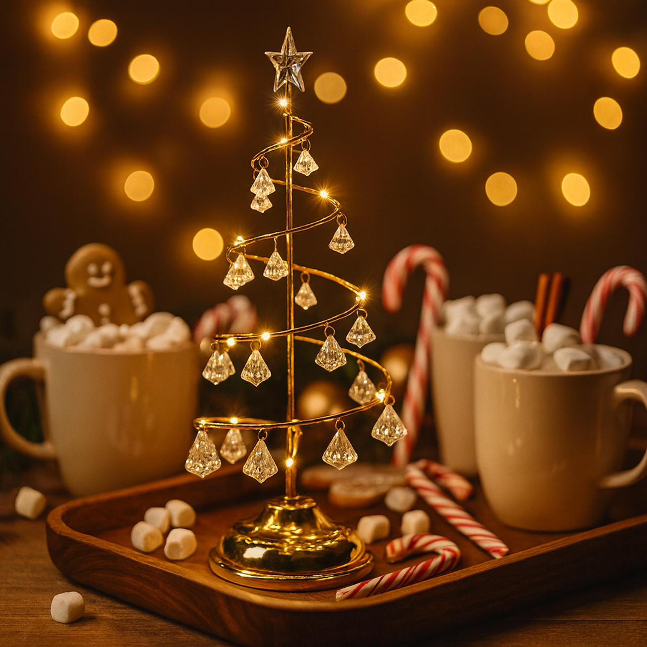 Crystal Cascade - Tabletop Lamp Tree