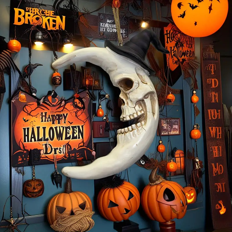 Skulloween™ – Crescent Moon Skull Ornament