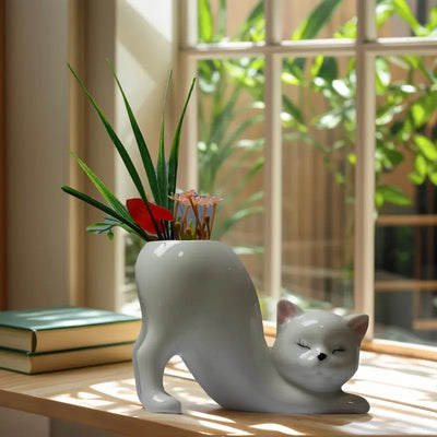 WhiskerBloom™ - Kitty Ceramic Pot