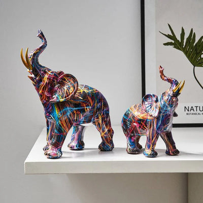 LuckyTrunk™ - Graffiti Art Elephant Sculpture