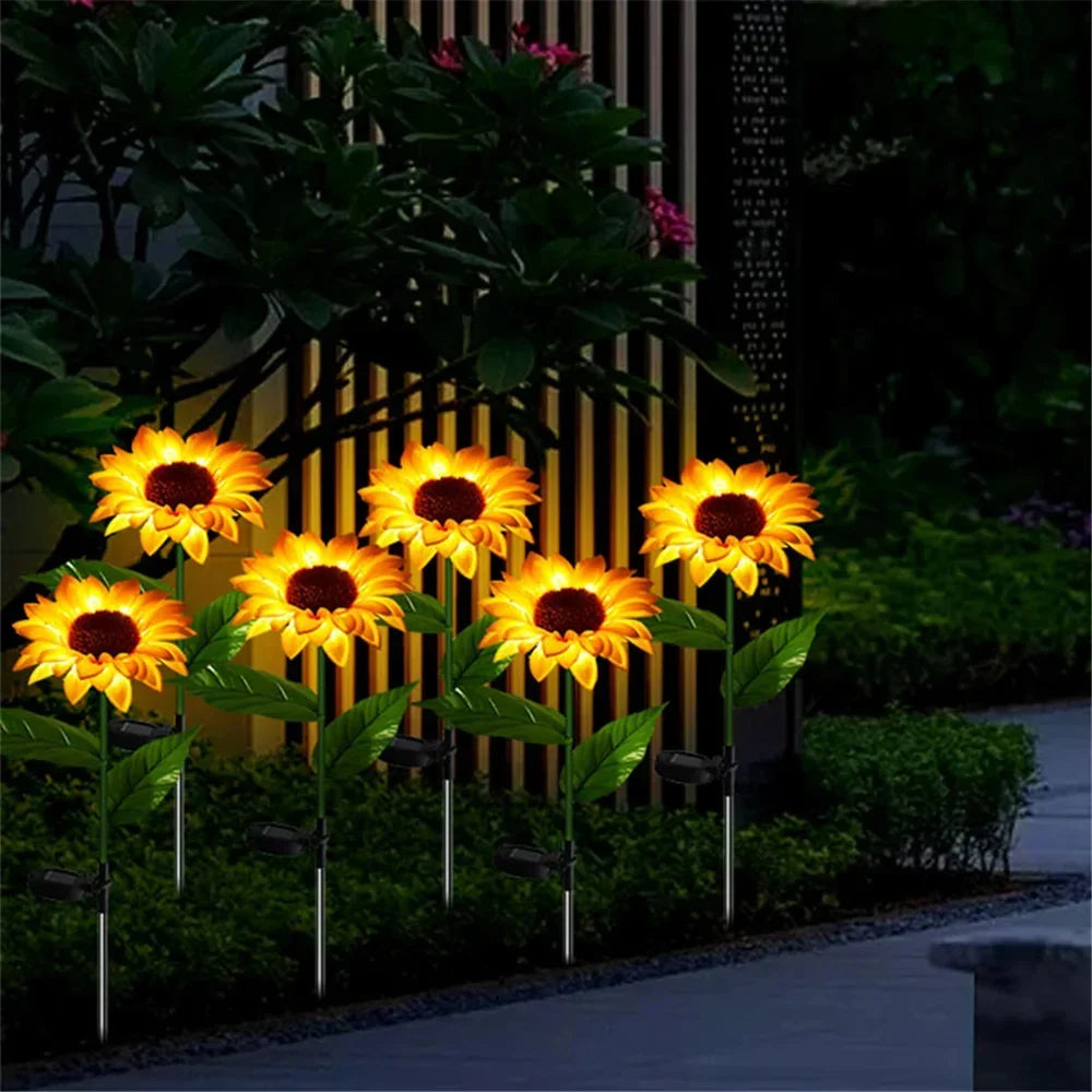 Sunshine Blooms Outdoor Sunflower Solar Lights Lily Eden