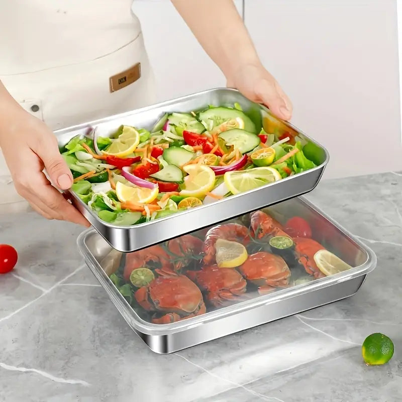 SteelStack™ – 3pcs Stainless Food Storage & Meal Prep Set