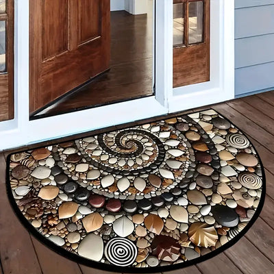 Coastal Spiral™ – Ocean-Inspired Pebble & Seashell Mat