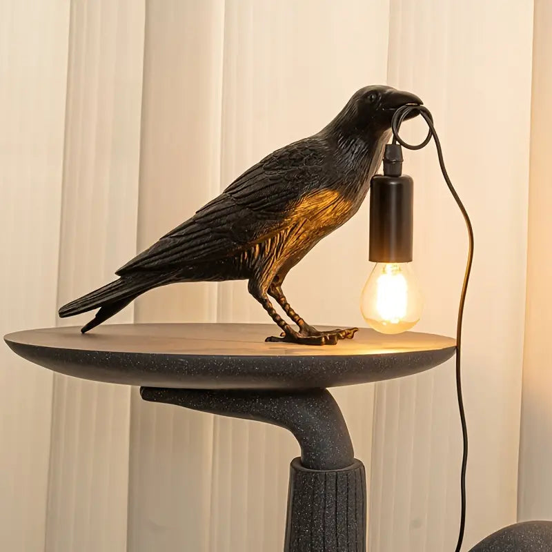 The Raven Bird Lamp White Wall Right Europe