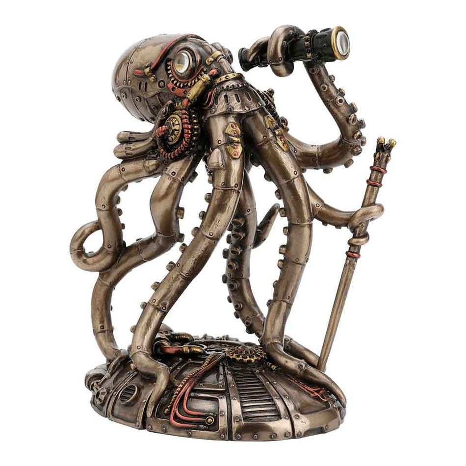 Octopus Steamroller Kraken™ - Retro-Futuristic Steampunk Octopus Explorer Statue | Lily & Eden