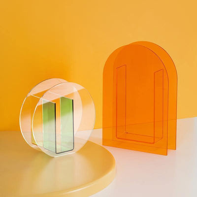 Vibrant Acrylic Geometric Floral Vase - Lily & Eden
