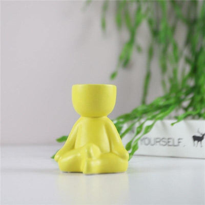Little Human Ceramic Succulent Planter Legs Crossed / Yellow | Lily & Eden