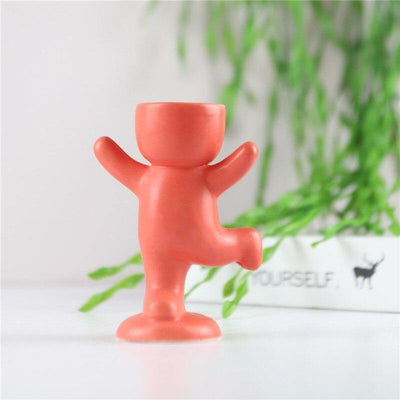 Little Human Ceramic Succulent Planter Hooray / Salmon | Lily & Eden