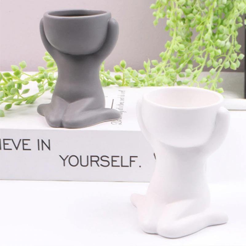 humanoid ceramic flower pot Petite Person Clay Succulent Planter – Lily & Eden