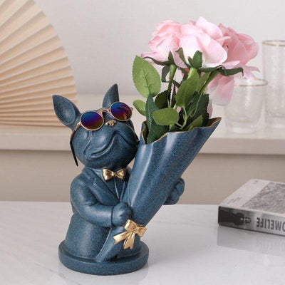 French Bulldog Floral Vase - Lily & Eden