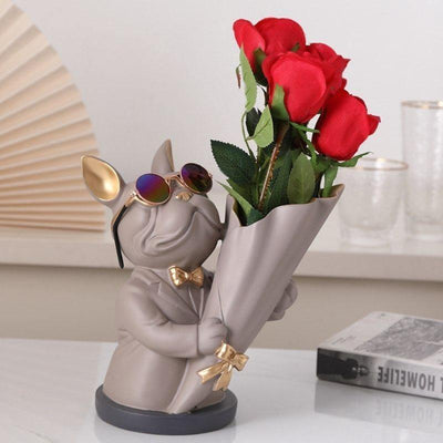 French Bulldog Floral Vase - Lily & Eden