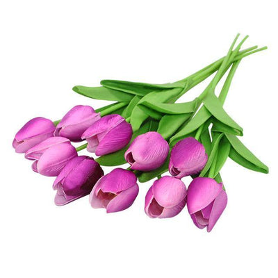 10-Piece Fake Tulips Silk Flowers - Lily & Eden