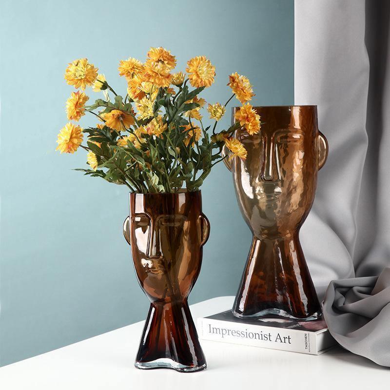 Artistic Face Handblown Glass Vase - Lily & Eden