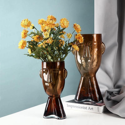Artistic Face Handblown Glass Vase - Lily & Eden