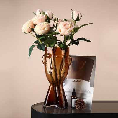 Artistic Face Handblown Glass Vase - Lily & Eden