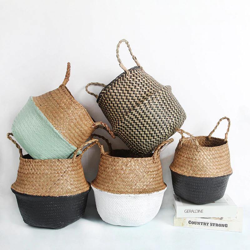 Artisan Rattan Planter or Storage Basket with Handles - Lily & Eden