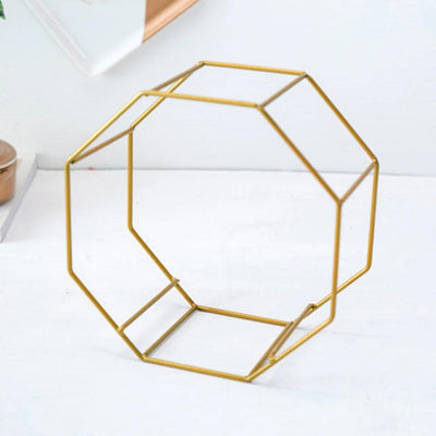 Ceramic Geometric Wall Planter with Iron Octagonal Frame - Lily & Eden