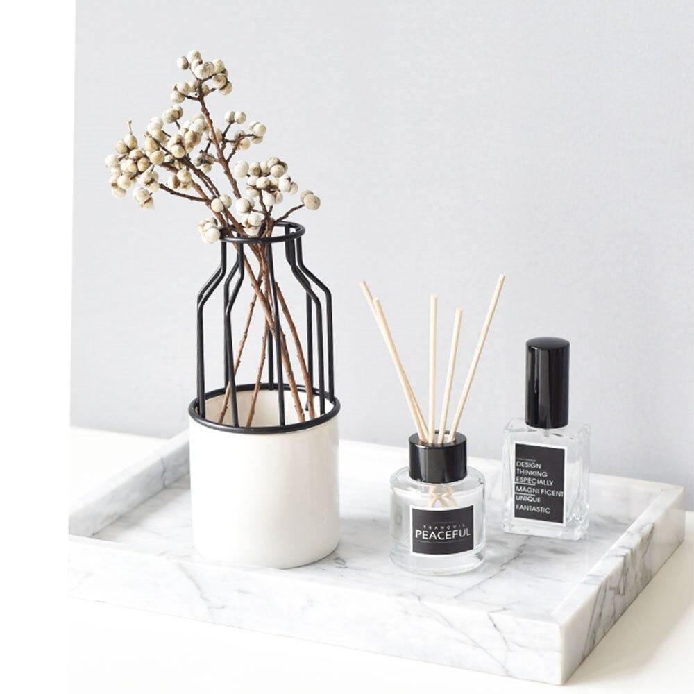 Iron and Ceramic Vase with Grated Design - Lily & Eden