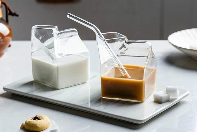 Compact Glass Milk Carton Mug - Lily & Eden