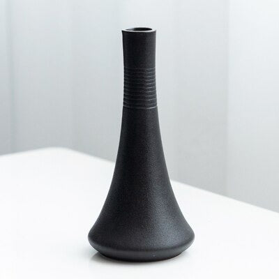 Black as Night Textured Ceramic Vases Gourd | Lily & Eden