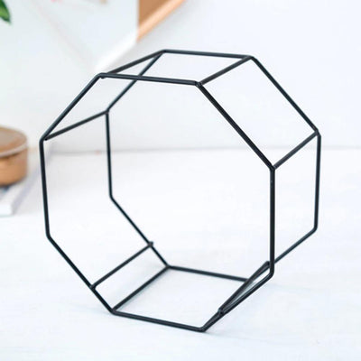Ceramic Geometric Wall Planter with Iron Octagonal Frame - Lily & Eden