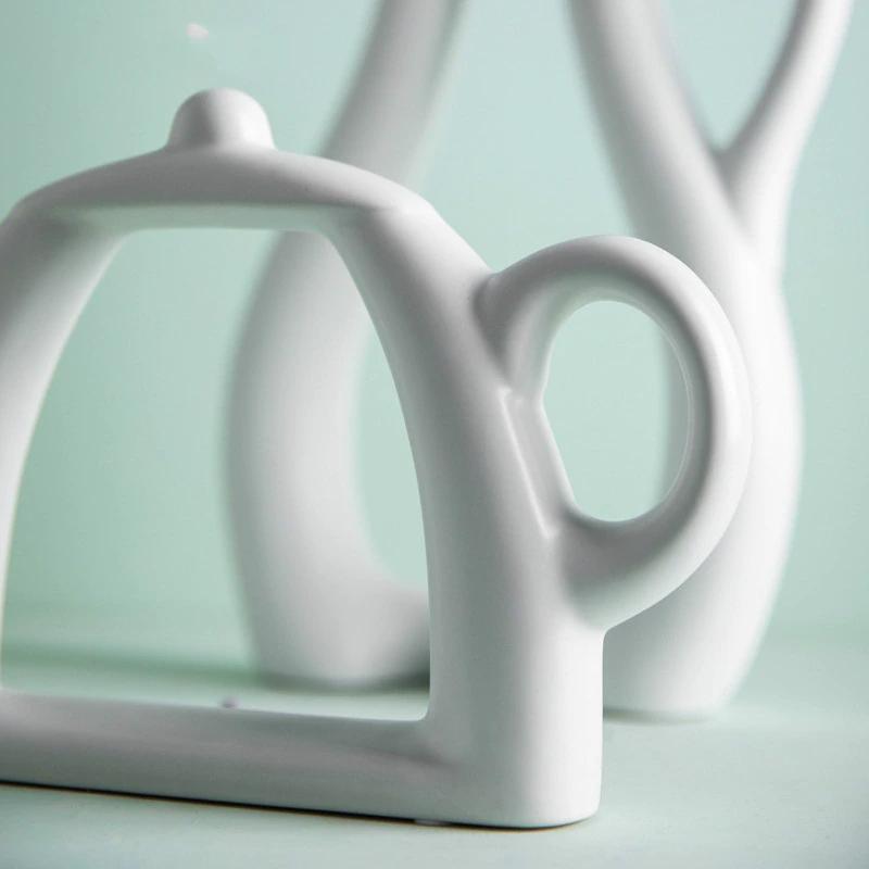 Ceramic White Tea Time Vases - Lily & Eden