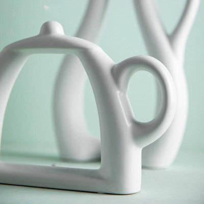 Ceramic White Tea Time Vases - Lily & Eden
