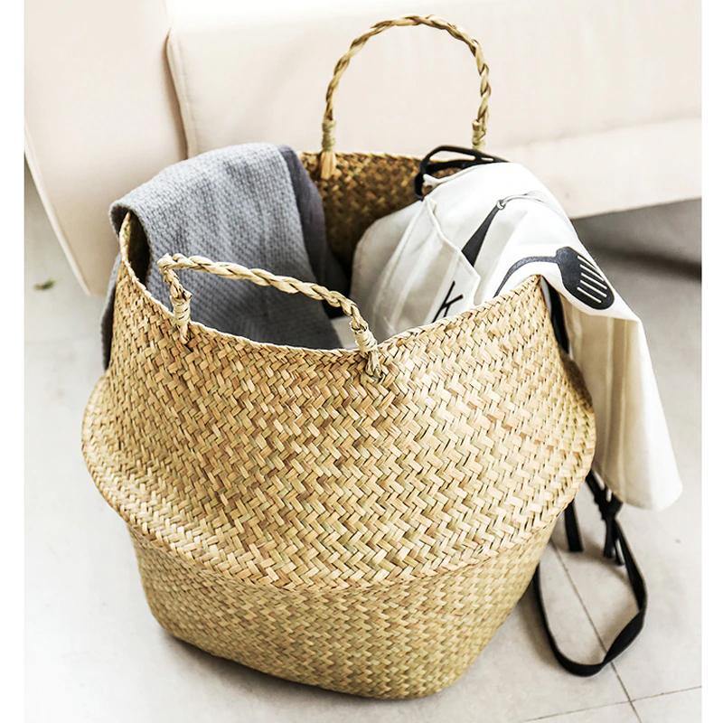 Artisan Rattan Planter or Storage Basket with Handles - Lily & Eden