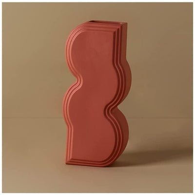 Lego House Ceramic Accent Vase Wavy Tower IndianRed | Lily & Eden