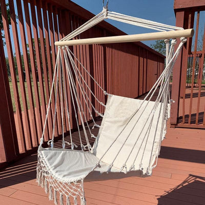 Handcrafted Macrame Hanging Hammock Swing Seat - Lily & Eden