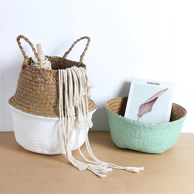 Artisan Rattan Planter or Storage Basket with Handles - Lily & Eden