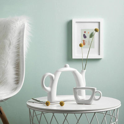 Ceramic White Tea Time Vases - Lily & Eden