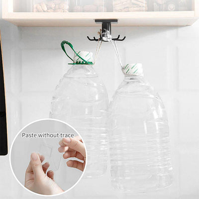 Under-Counter Rotating Kitchen Utensil Storage 6-Hook Organizer - Lily & Eden