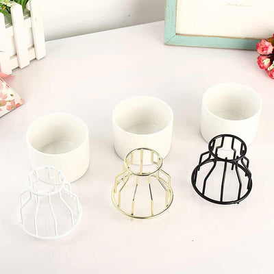 Iron and Ceramic Vase with Grated Design - Lily & Eden