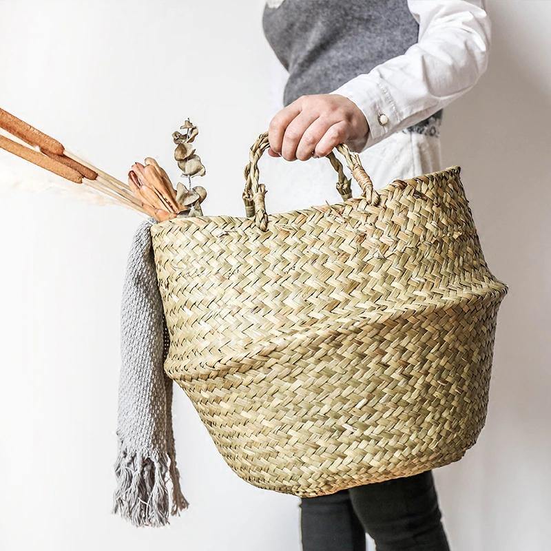 Artisan Rattan Planter or Storage Basket with Handles - Lily & Eden