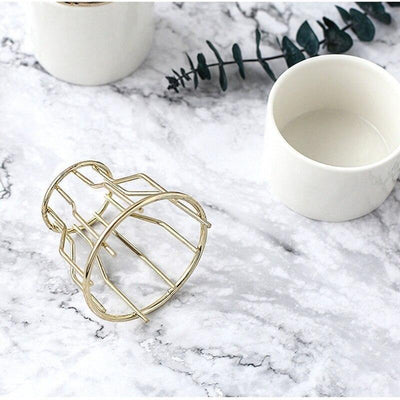 Iron and Ceramic Vase with Grated Design - Lily & Eden