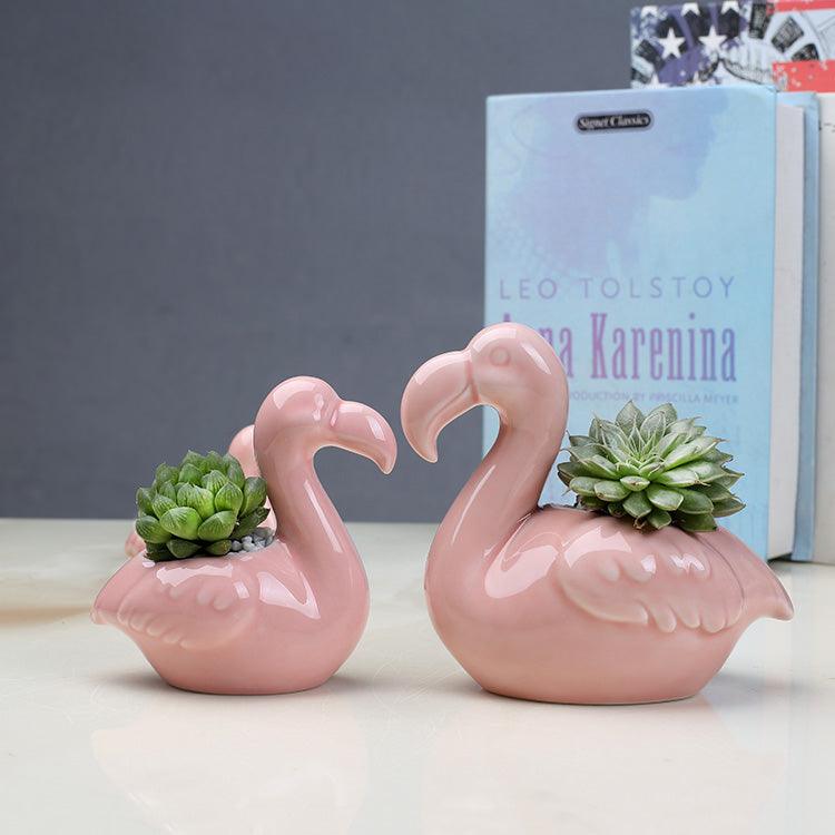 2-Piece Pink Flamingo Succulent Plant Pots – Lily & Eden