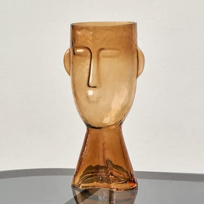 Artistic Face Handblown Glass Vase - Lily & Eden