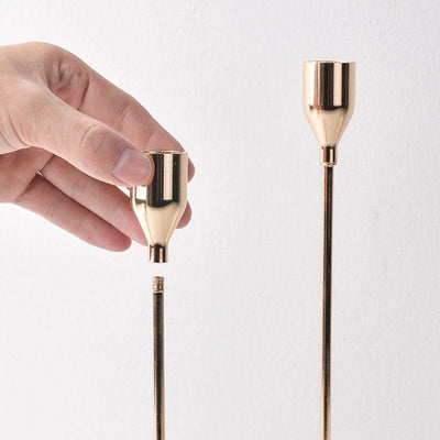 3-Piece Gold Candlestick Holder Set - Lily & Eden