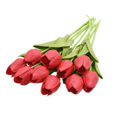 10-Piece Fake Tulips Silk Flowers - Lily & Eden