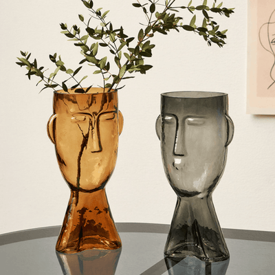 Artistic Face Handblown Glass Vase - Lily & Eden