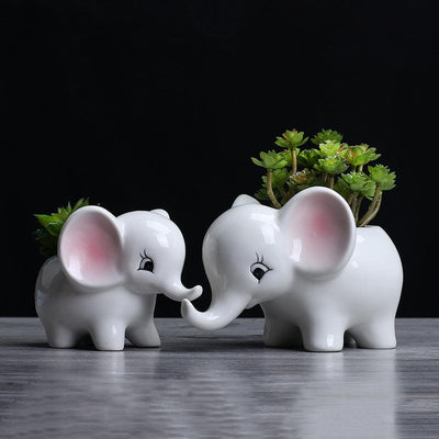 Ceramic Elephant Plant Pot - Lily & Eden