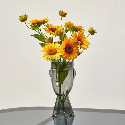 Artistic Face Handblown Glass Vase - Lily & Eden