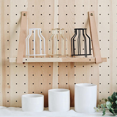 Iron and Ceramic Vase with Grated Design - Lily & Eden