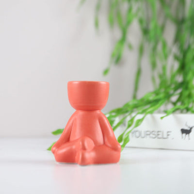 Little Human Ceramic Succulent Planter Legs Crossed / Salmon | Lily & Eden