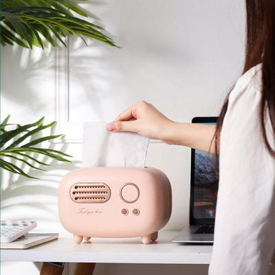Vintage Radio Tissue Box Cover MistyRose | Lily & Eden