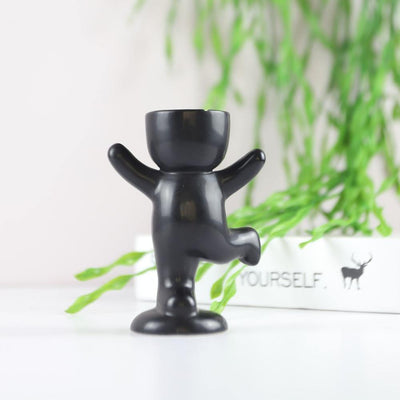Little Human Ceramic Succulent Planter Hooray / Black | Lily & Eden